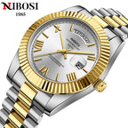NIBOSI Brand Luxury Quartz Watches For Men Fashion Date Display Luminous Fashion Stainless Steel Men's Watch relogios masculino