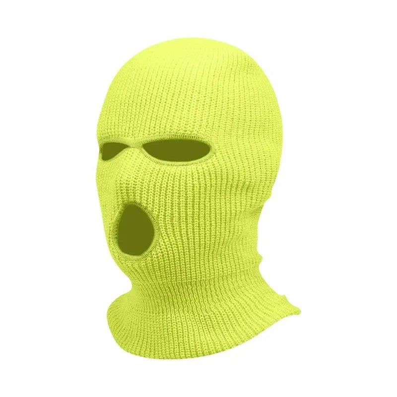 Winter men's face mask, warm hood, sports scarf, skiing hat, three hole wool hat, outdoor cycling knitted pullover hat