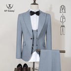 ST Cassy high quality full men's suits 3 pieces luxury Elegant Slim Fit Male Groom Wedding Party Dress Business Office costume