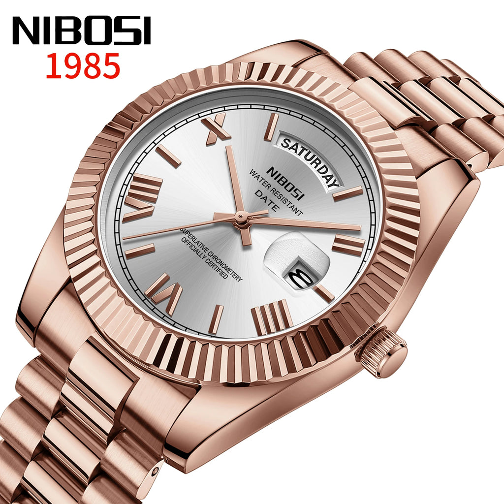 NIBOSI Brand Luxury Quartz Watches For Men Fashion Date Display Luminous Fashion Stainless Steel Men's Watch relogios masculino