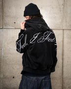American retro black letter-printed hooded sweatshirt street fashion high street hot girl hip-hop rock grunge rock Harajuku punk