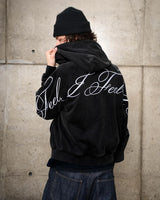 American retro black letter-printed hooded sweatshirt street fashion high street hot girl hip-hop rock grunge rock Harajuku punk