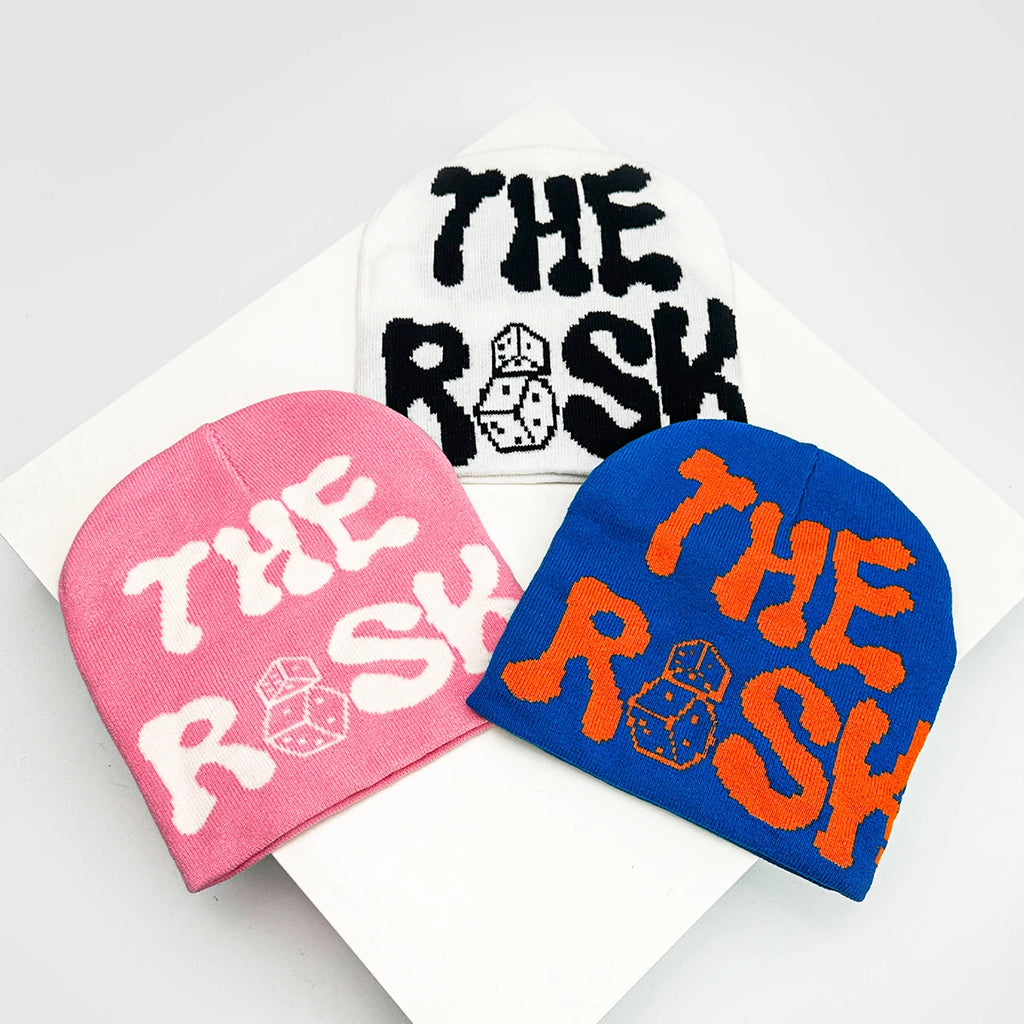 Autumn and Winter New Unisex European Style Risk Dice Knitted Hats Warm Street Versatile Color Block Beanies Fashion Hip Hop ins