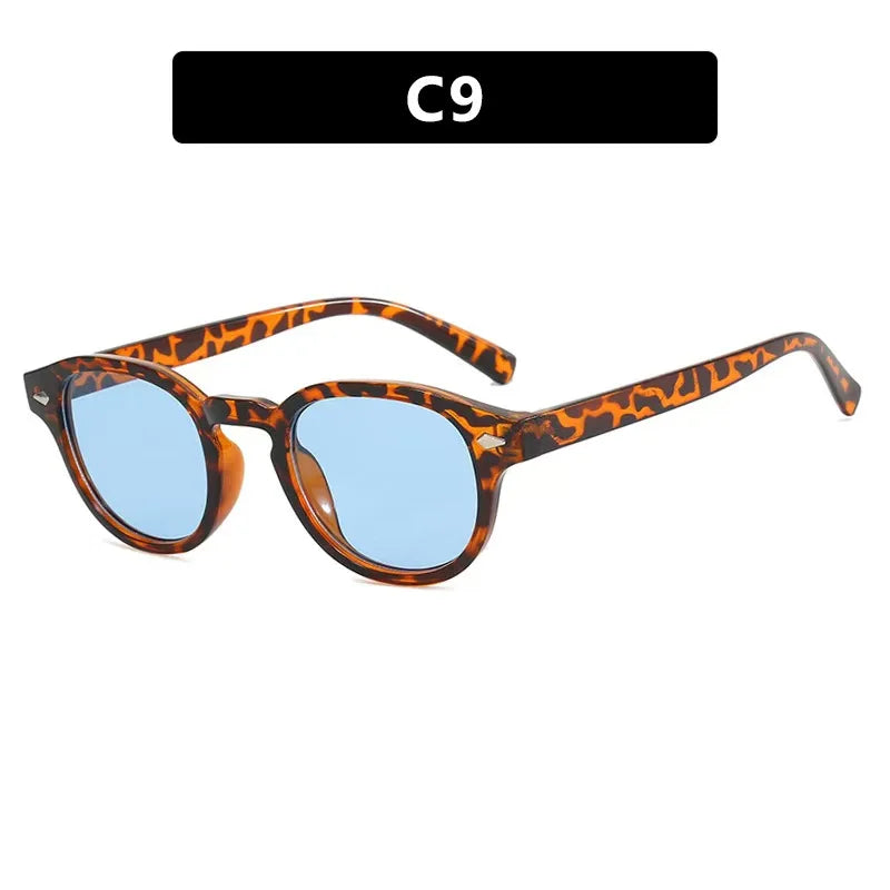 Vintage Round Sunglasses Women Men Retro Rivet Gradient Female Sun Glasses UV400 Square Shades Eyewear