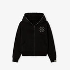 European Street Style Four-Leaf Clover Men's Oversized Activewear Set, Unisex Fit Zip-Up Hoodie Multi-Color Trendy Two-Piece Set