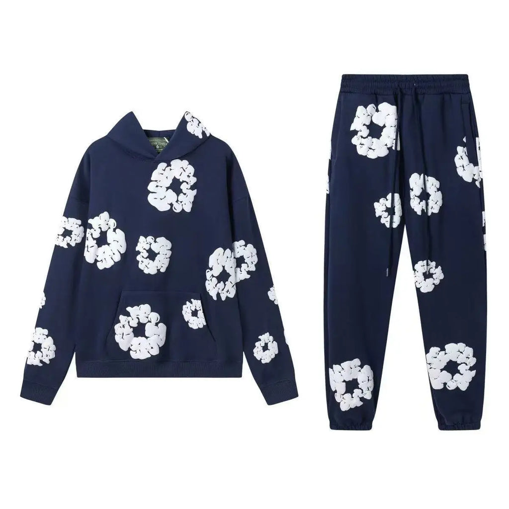 2026New brand hot sale New fashion foam print hoodie, European and American fashion men's sports suit, lovers' same suit