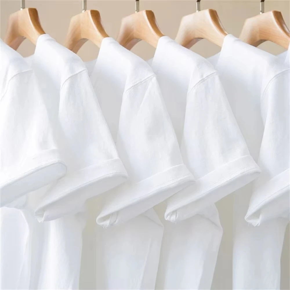 100% Cotton Men's  T-shirt O-neck Solid Color Bottoming Shirt Universal Casual Breathable T-shirt Tops Spring Autumn