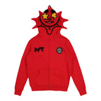 Skeleton Print Hoodie Cosplay Costume Zipper Jacket Long Sleeve Top Causal Hooded Sweatshirt Fashion Streetwear for Adult
