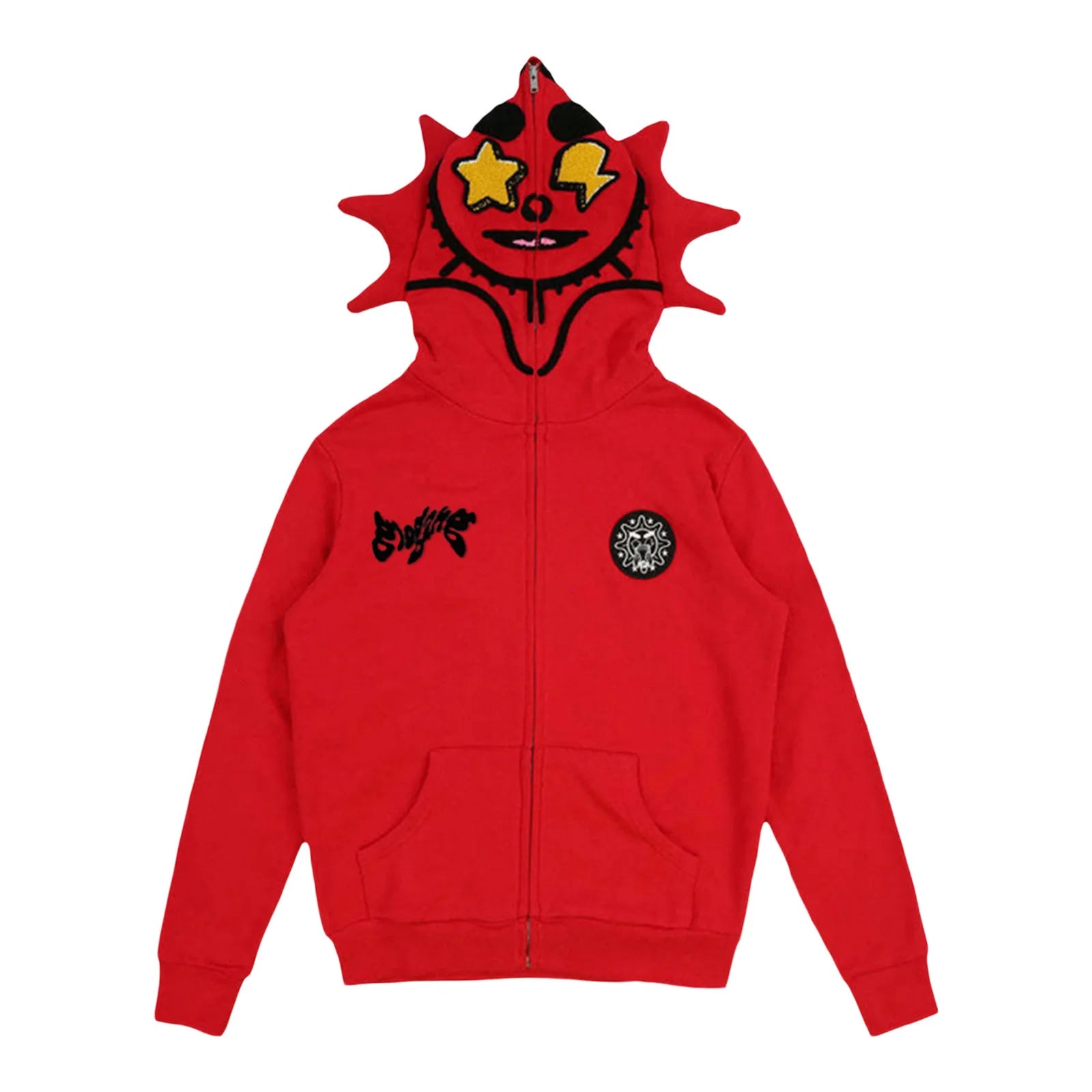 Skeleton Print Hoodie Cosplay Costume Zipper Jacket Long Sleeve Top Causal Hooded Sweatshirt Fashion Streetwear for Adult