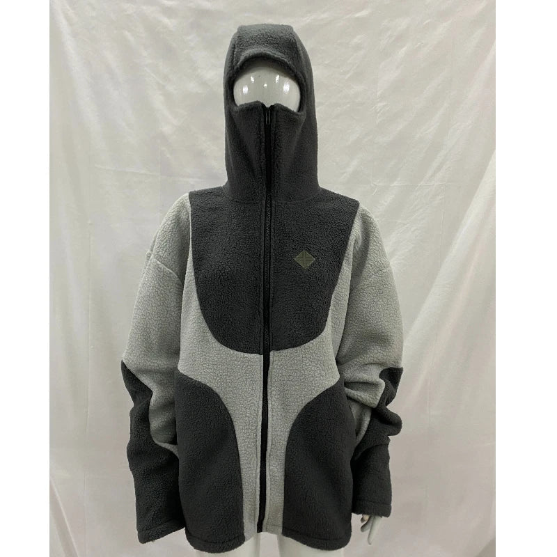 Men's and women's hoodies, fashionable loose multifunctional jackets, street style lamb wool cardigans hooded clothing