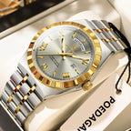 POEDAGAR Luxury Fashion Man Wristwatch Week Date Waterproof Luminous Men's Clock Stainless Steel Quartz Business Watches For Men