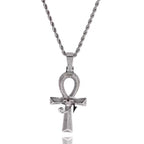 Shining Iced Out Ancient Egyptian God Eye of Horus Cross Pendant Necklace for Men and Women Hip Hop Trendy Amulet Jewelry Gift