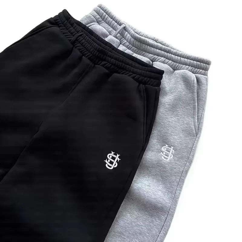 High Street Y2K Pants Mens Casual Trousers Hoodie Sets Streetwear Straight Sweatpants Loose Embroidery Hoodie Couple Trendy Suit