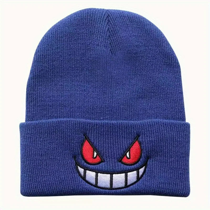 Mouth Eyes Embroidery Elasticity Cartoons Beanie Winter Keep Warm Fashion Autumn Crimping Woman Men Knitted Hat Skull Cap