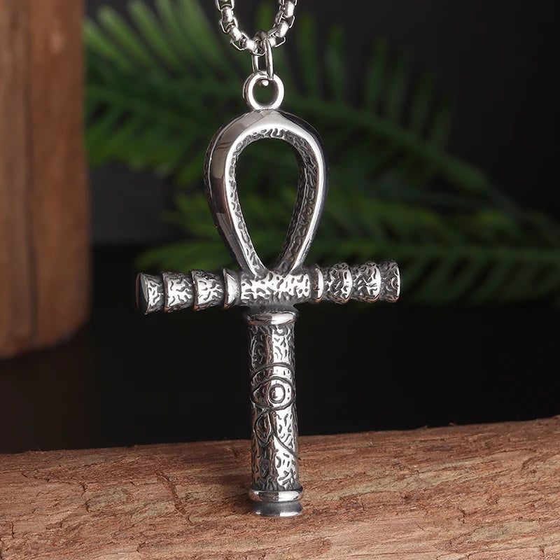 Shining Iced Out Ancient Egyptian God Eye of Horus Cross Pendant Necklace for Men and Women Hip Hop Trendy Amulet Jewelry Gift