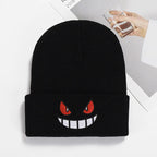 Mouth Eyes Embroidery Elasticity Cartoons Beanie Winter Keep Warm Fashion Autumn Crimping Woman Men Knitted Hat Skull Cap