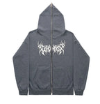 Grunge Zip Up Hoodie Streetwear Letter Printed Long Sleeved Sweatshirt Gothic Punk Y2k Autumn/Winter Men's Hoodie Men's Top