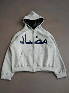 2025 new autumn and winter personalized printed hoodie y2k street casual hip-hop cardigan zipper jacket
