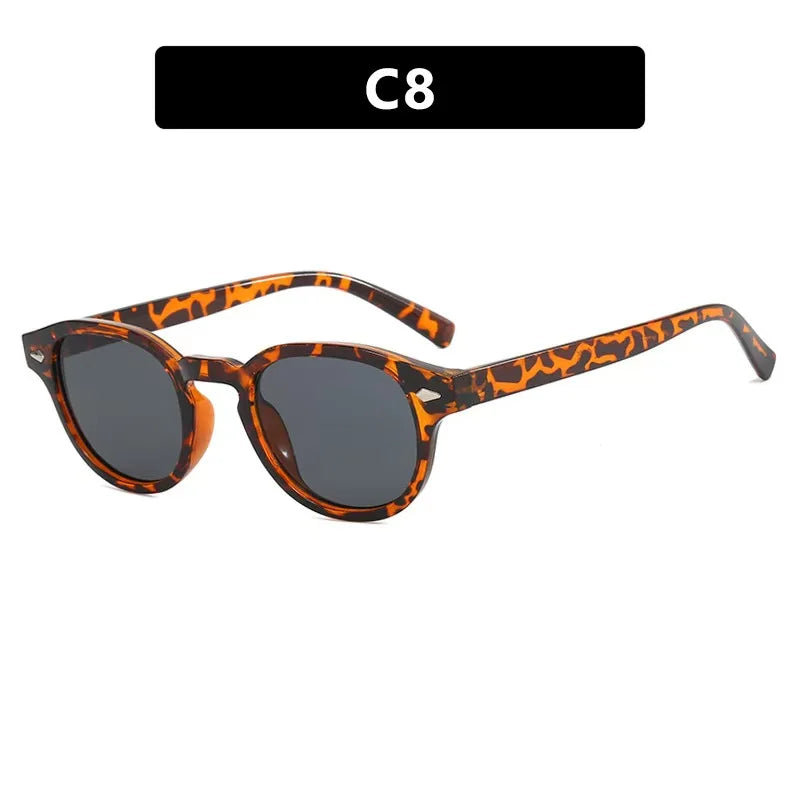 Vintage Round Sunglasses Women Men Retro Rivet Gradient Female Sun Glasses UV400 Square Shades Eyewear