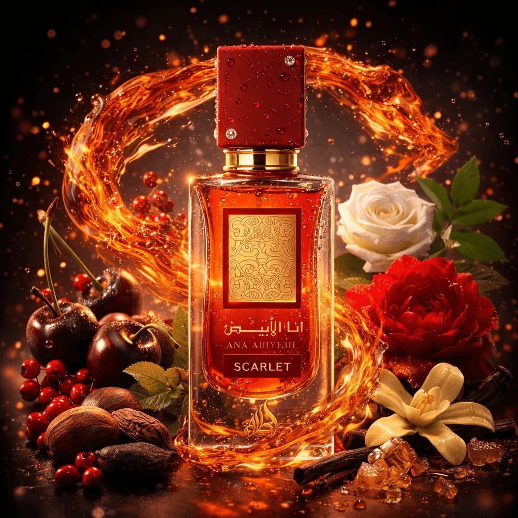 Lattaka-ANA abyedh SCARLET 60ML Scent Water for Olfactory Woman: Fruity, Floral, Gourmand, Eastern