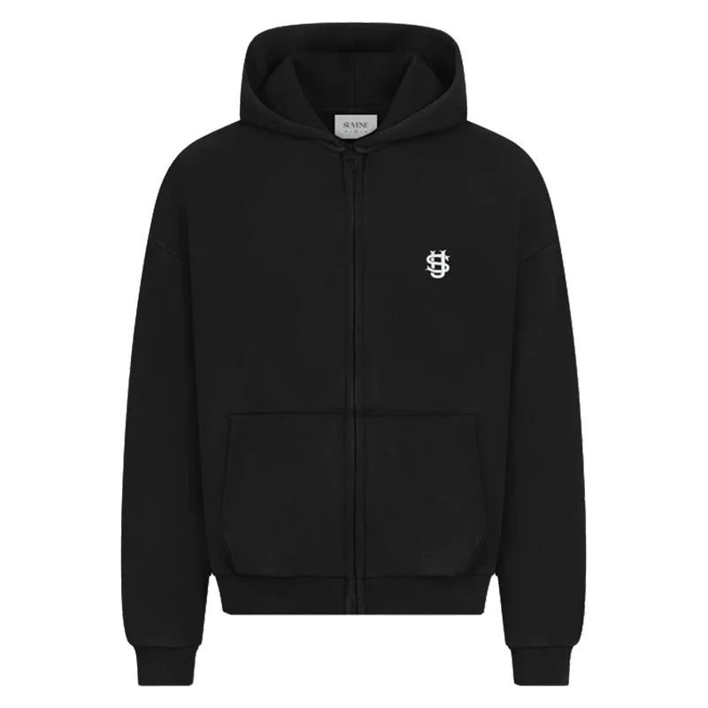Warm Men's Sportswear Hoodie Solid Color Hooded Sweater Loose Fleece Pullover Sportswear Dark Blue Y2K Plus Thick Street Fashion