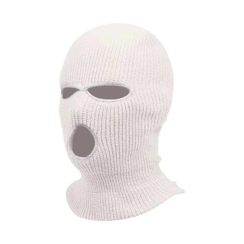 Winter men's face mask, warm hood, sports scarf, skiing hat, three hole wool hat, outdoor cycling knitted pullover hat