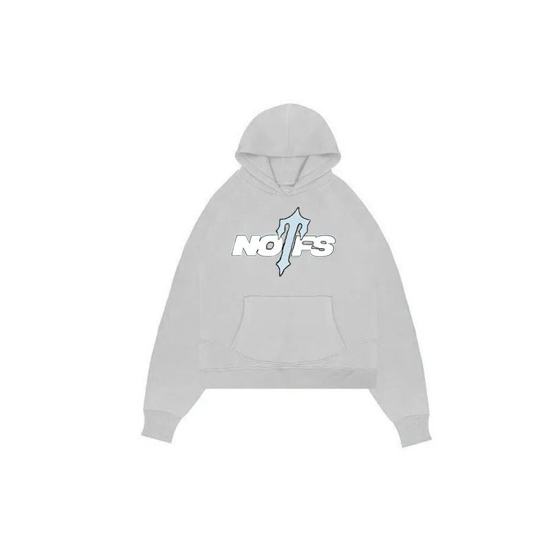 Gothic Street Style Hoodie Sweatshirt Letter Print Set Polyester Fiber Long Sleeve Casual Comfortable Unisex Adult Clothing