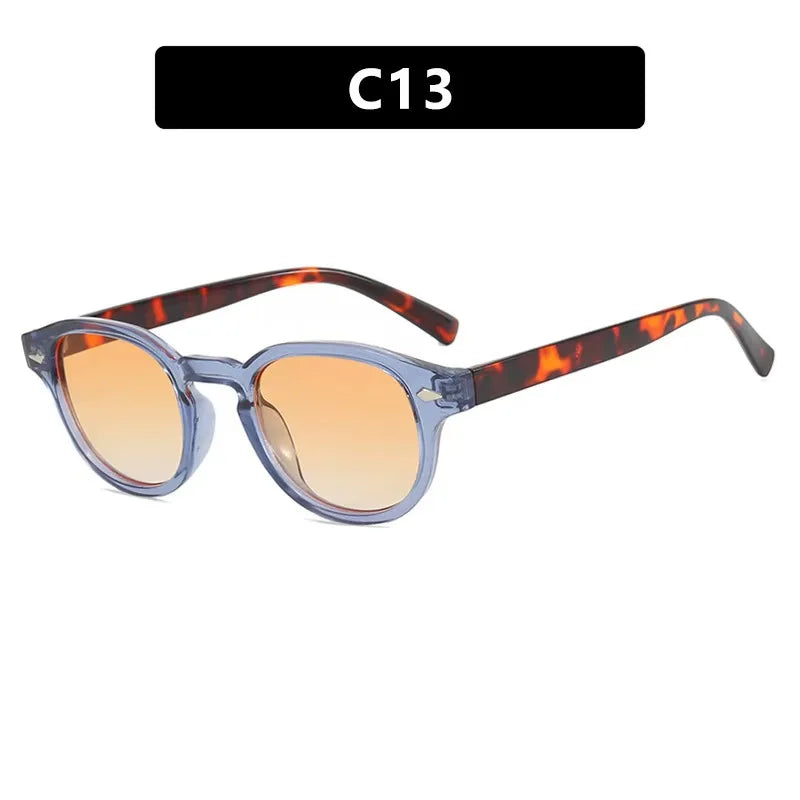 Vintage Round Sunglasses Women Men Retro Rivet Gradient Female Sun Glasses UV400 Square Shades Eyewear
