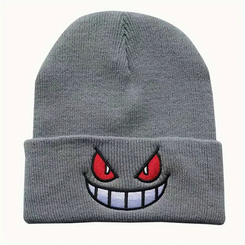 Mouth Eyes Embroidery Elasticity Cartoons Beanie Winter Keep Warm Fashion Autumn Crimping Woman Men Knitted Hat Skull Cap