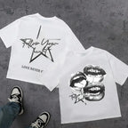 Harajuku Letter Graphic T Shirts Y2k Tops Men Women High Street Oversized T Shirt Pro Choice Streetwear Vintage Tee Clothing