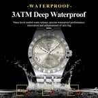POEDAGAR Luxury Fashion Man Wristwatch Week Date Waterproof Luminous Men's Clock Stainless Steel Quartz Business Watches For Men