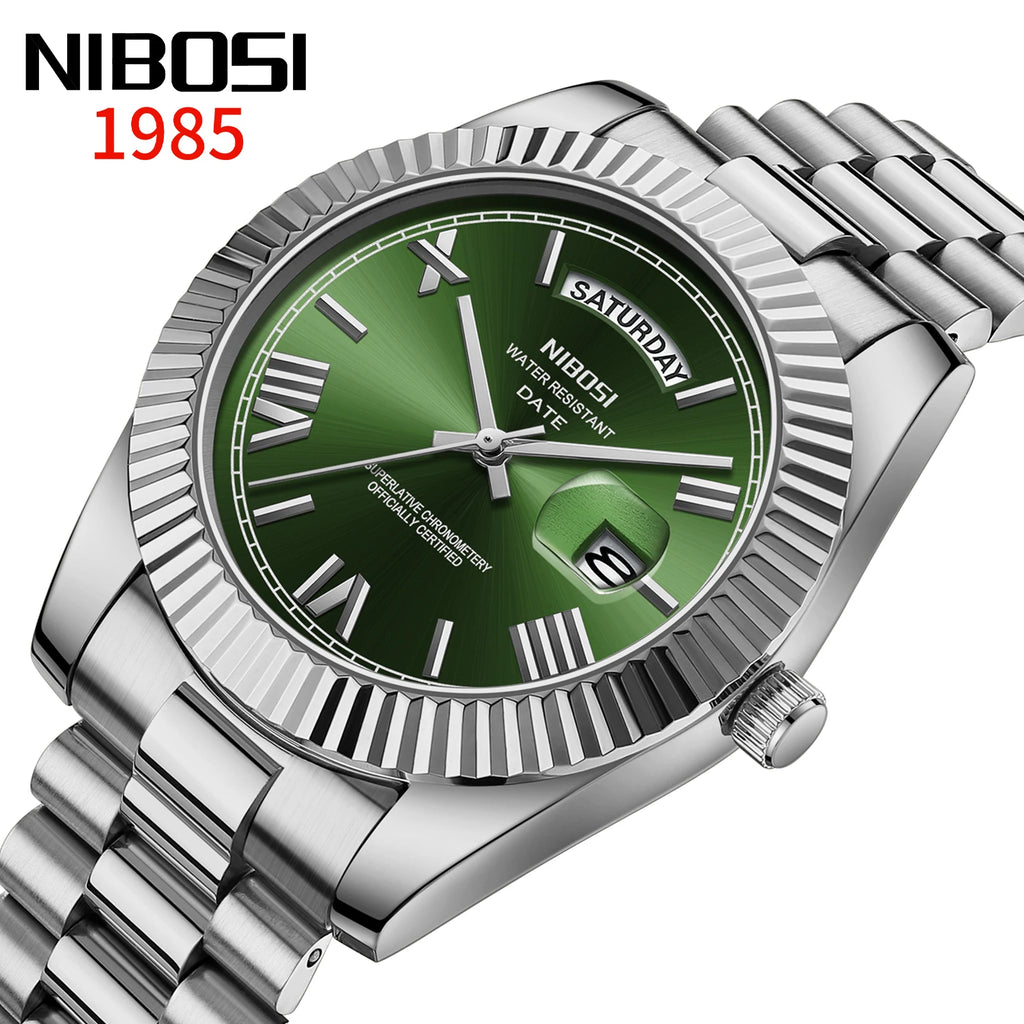 NIBOSI Brand Luxury Quartz Watches For Men Fashion Date Display Luminous Fashion Stainless Steel Men's Watch relogios masculino