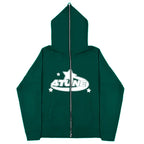 Dark Sport Hoodie Zipper Men's Large Size Couple Gothic Harajuku Streetwear Printed Loose Fit Long Sleeve Sweatshirt