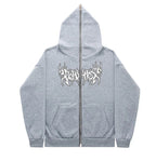 Grunge Zip Up Hoodie Streetwear Letter Printed Long Sleeved Sweatshirt Gothic Punk Y2k Autumn/Winter Men's Hoodie Men's Top