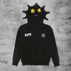 Skeleton Print Hoodie Cosplay Costume Zipper Jacket Long Sleeve Top Causal Hooded Sweatshirt Fashion Streetwear for Adult
