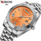 NIBOSI Brand Luxury Quartz Watches For Men Fashion Date Display Luminous Fashion Stainless Steel Men's Watch relogios masculino
