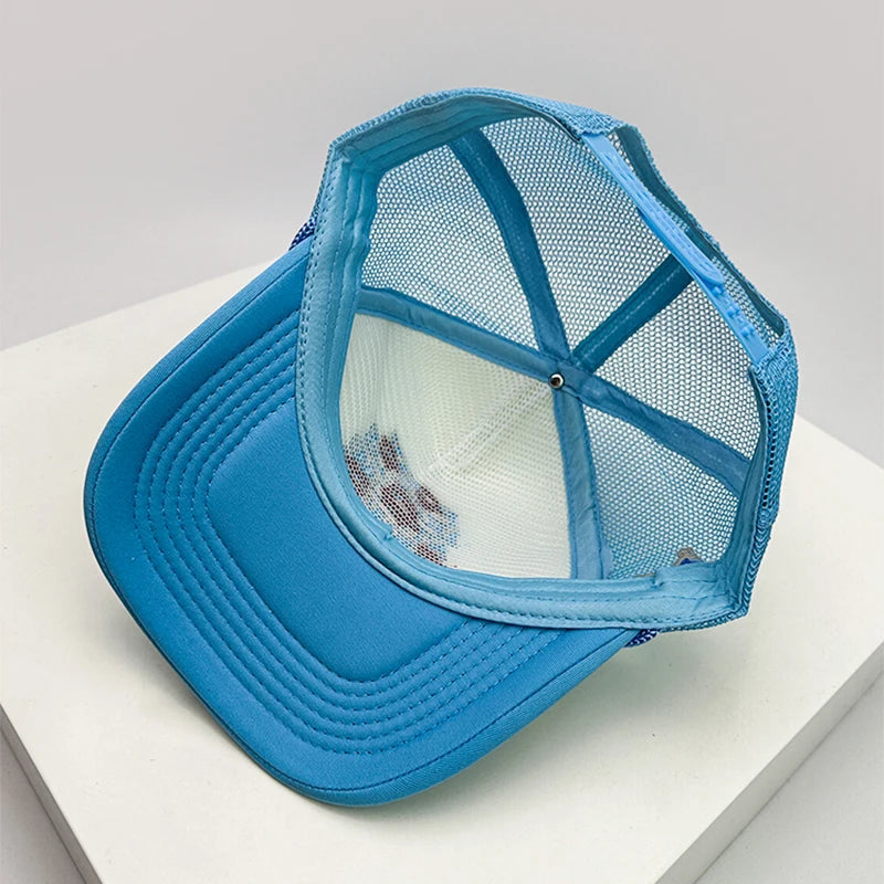 New Men Women American Style Embroidered Letters Lip  Baseball Hats Sunshade Versatile Breathable Niche Truck Cap Fashion Street