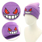 Mouth Eyes Embroidery Elasticity Cartoons Beanie Winter Keep Warm Fashion Autumn Crimping Woman Men Knitted Hat Skull Cap