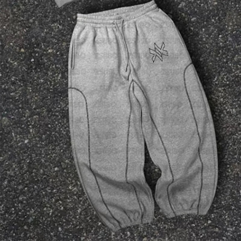 American Y2K Casual Zipper Hoodie Sweatpant Two Piece Set HipHop Oversized Printed Sweatshirts Tracksuits Men Women Casual Pants