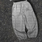 American Y2K Casual Zipper Hoodie Sweatpant Two Piece Set HipHop Oversized Printed Sweatshirts Tracksuits Men Women Casual Pants