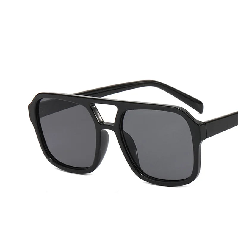 Fashion Square Sunglasses Women Vintage Frame Female Double Beam Sun Glasses Ocean Gradient Retro Designer Outdoor Oculos De Sol