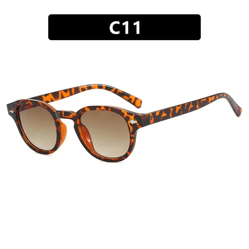 Vintage Round Sunglasses Women Men Retro Rivet Gradient Female Sun Glasses UV400 Square Shades Eyewear
