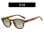 Vintage Round Sunglasses Women Men Retro Rivet Gradient Female Sun Glasses UV400 Square Shades Eyewear