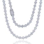 2026 New Iced Out Bling CZ Charm Necklace Silver Color Cubic Zirconia Tennis Chain For Women Men Hip hop Jewelry