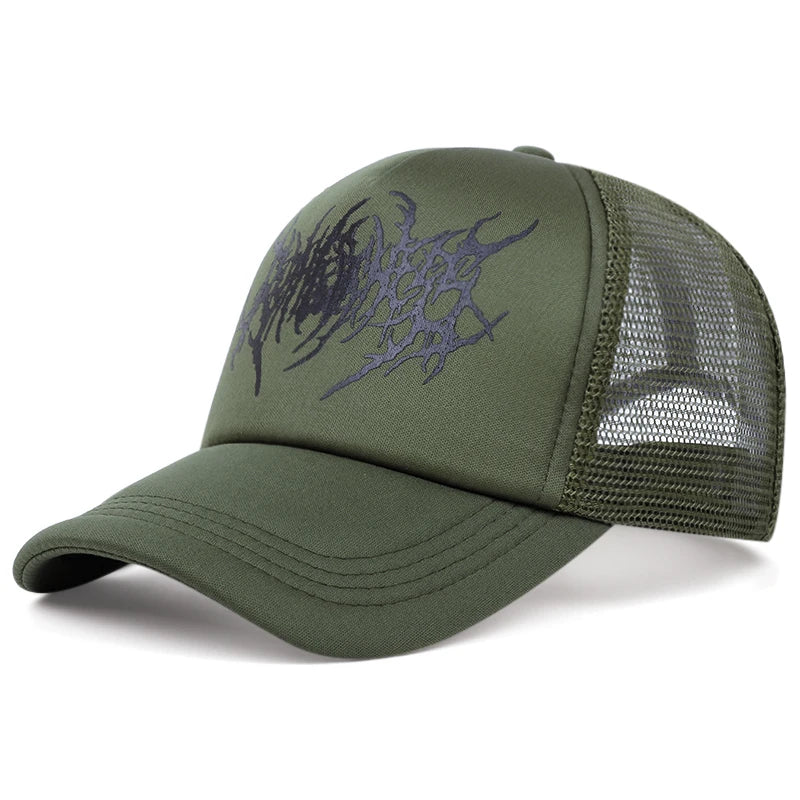 Gothic Summer Fashion Net Hat Baseball Hat Snapback Caps Hip-hop Hats Outdoor Adjustable Men Women Cowboy Sunscreen Hat