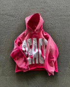 Harajuku Plum Tree Embroidered Oversized Pink Zipper Hoodies For Men and Women Y2K New Gothic Fashion Retro Street Sweatshirts
