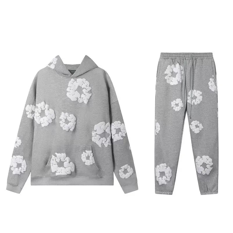 2026New brand hot sale New fashion foam print hoodie, European and American fashion men's sports suit, lovers' same suit