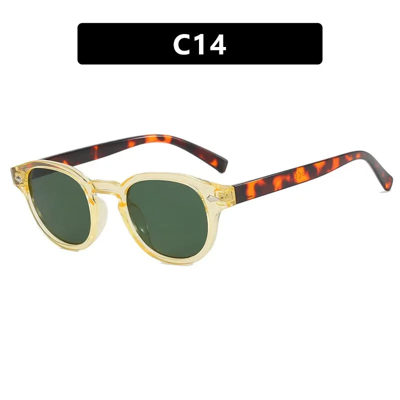 Vintage Round Sunglasses Women Men Retro Rivet Gradient Female Sun Glasses UV400 Square Shades Eyewear