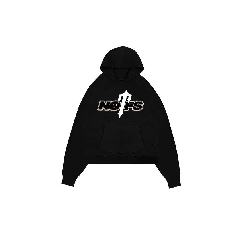 Gothic Street Style Hoodie Sweatshirt Letter Print Set Polyester Fiber Long Sleeve Casual Comfortable Unisex Adult Clothing