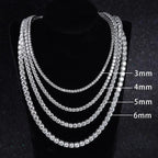 3Mm-5Mm Iced Out Bling 5A Cubic Zirconia1 Row Tennis Chain Necklace Men Hip Hop Jewelry 5A Men And Woman Necklace Drop Shipping